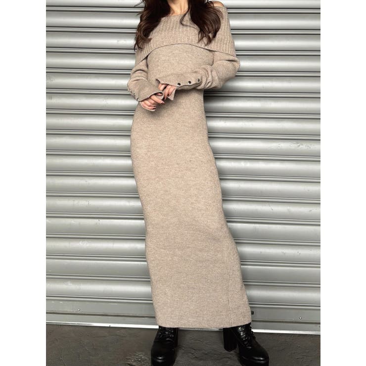 BEIGE | 2WAYロングニットワンピース | EGOIST