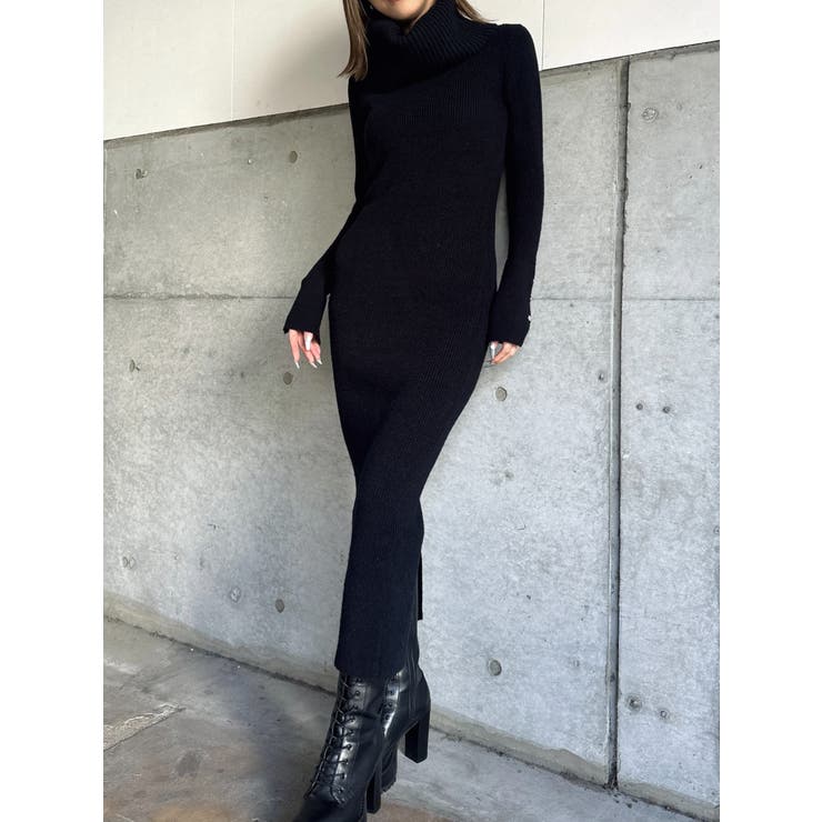 BLACK | 2WAYロングニットワンピース | EGOIST