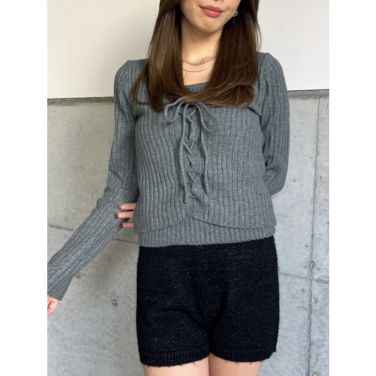 プレート付ラメニットショートパンツ | EGOIST | 詳細画像4 