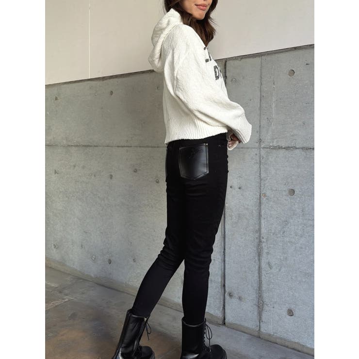 ロゴフード短丈ニットトップス | EGOIST | 詳細画像10 