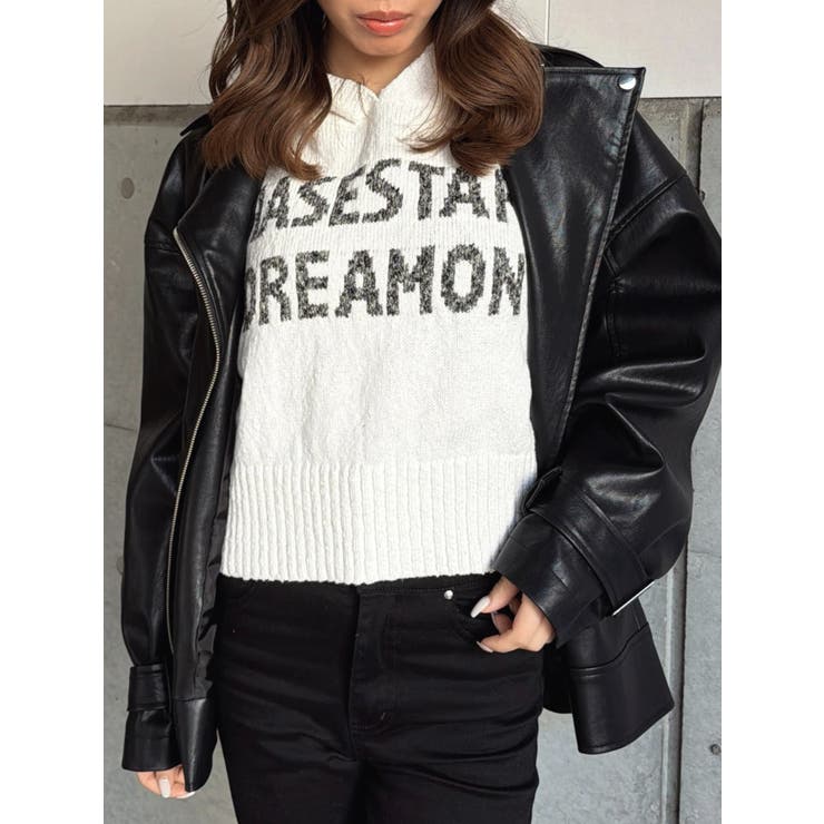 ロゴフード短丈ニットトップス | EGOIST | 詳細画像4 