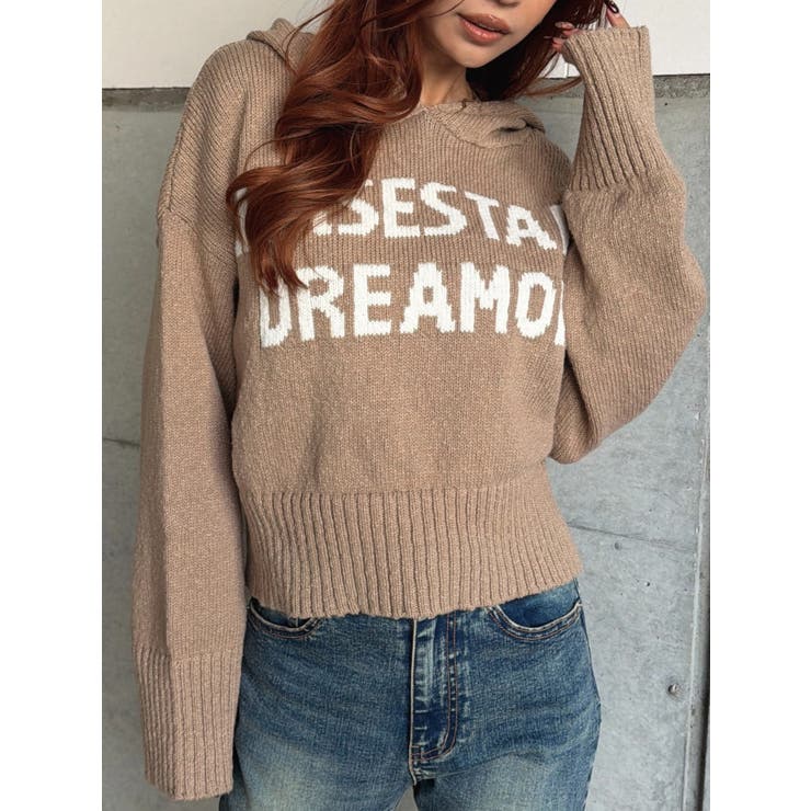 ロゴフード短丈ニットトップス | EGOIST | 詳細画像7 