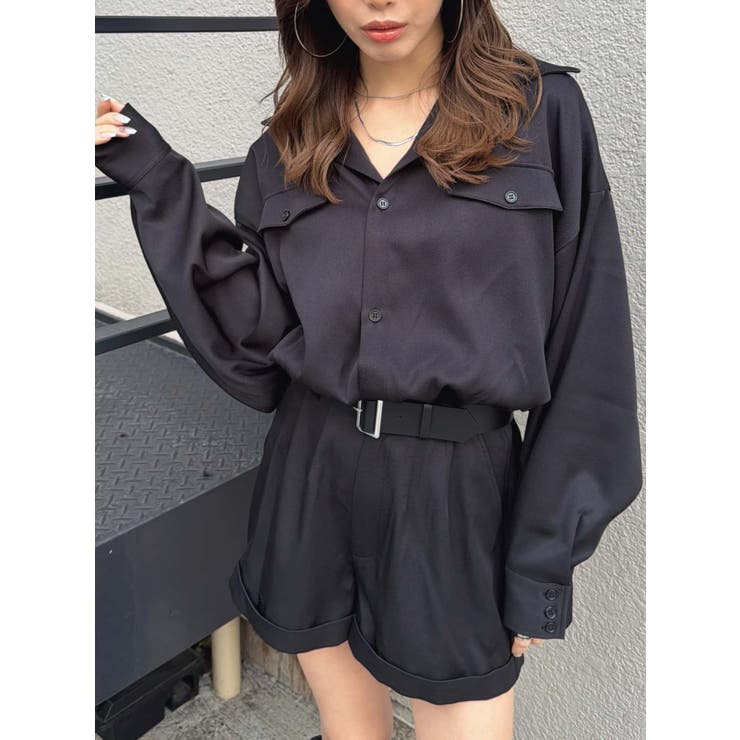 ブラック | フラップポケットベルト付オールインワン | EGOIST