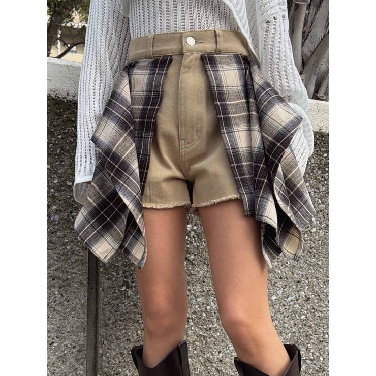 ベージュ | チェックシャツドッキングツイルSPT | EGOIST