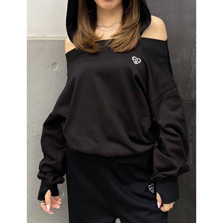 ハートロゴオフショル裏毛TOP | EGOIST | 詳細画像1 