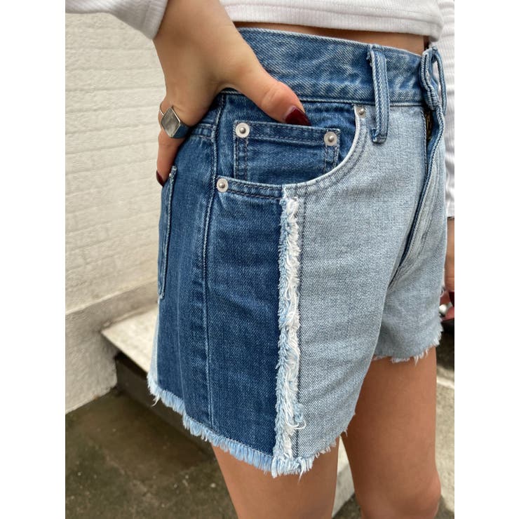 新品　エゴイスト　ショートデニムパンツ　S エゴイスト EGOIST カットオフ刺繍デニムショートパンツ （WHITE