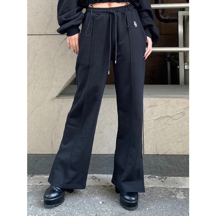 BLACK | EG刺繍スウェットパンツ | EGOIST