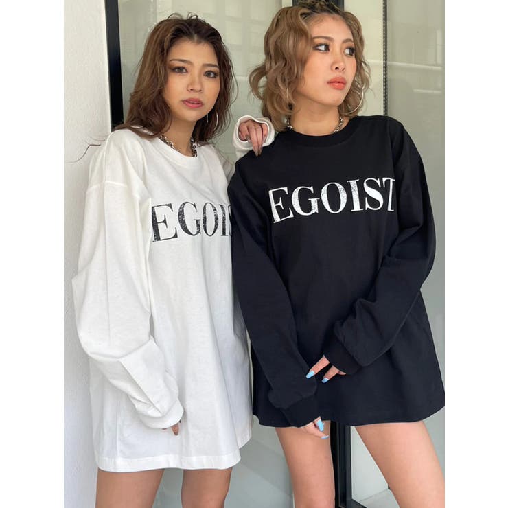 擦れロゴプリントユニセックスロンT | EGOIST | 詳細画像8 