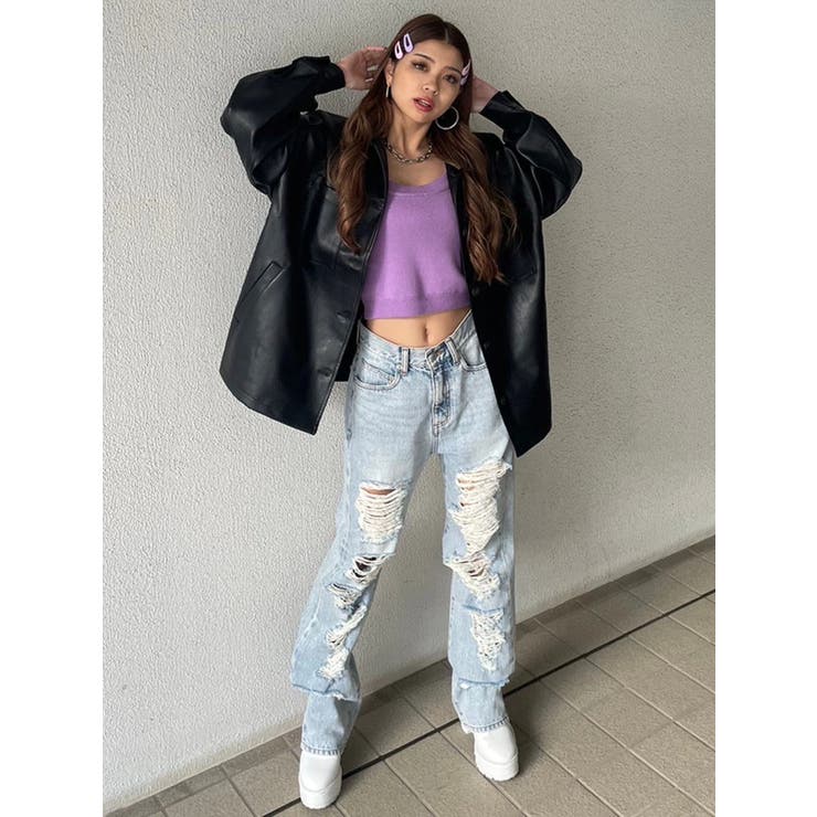 EGストレートダメージデニムパンツ | EGOIST | 詳細画像46 