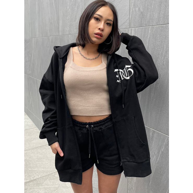 BLACK | BIGロゴ刺繍スウェットパーカー | EGOIST