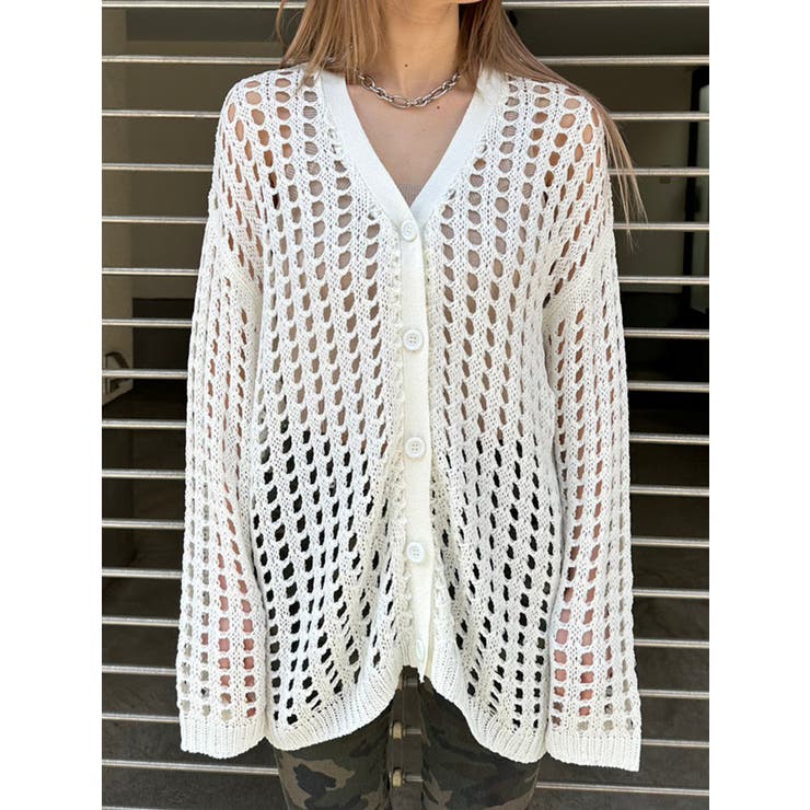 メッシュ編みニットカーディガン | EGOIST | 詳細画像4 