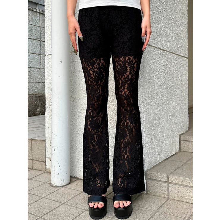 【美品】HARE スソレーススリムフレアパンツ HARE（ハレ）の「スソタックスリムフレアパンツ(HARE
