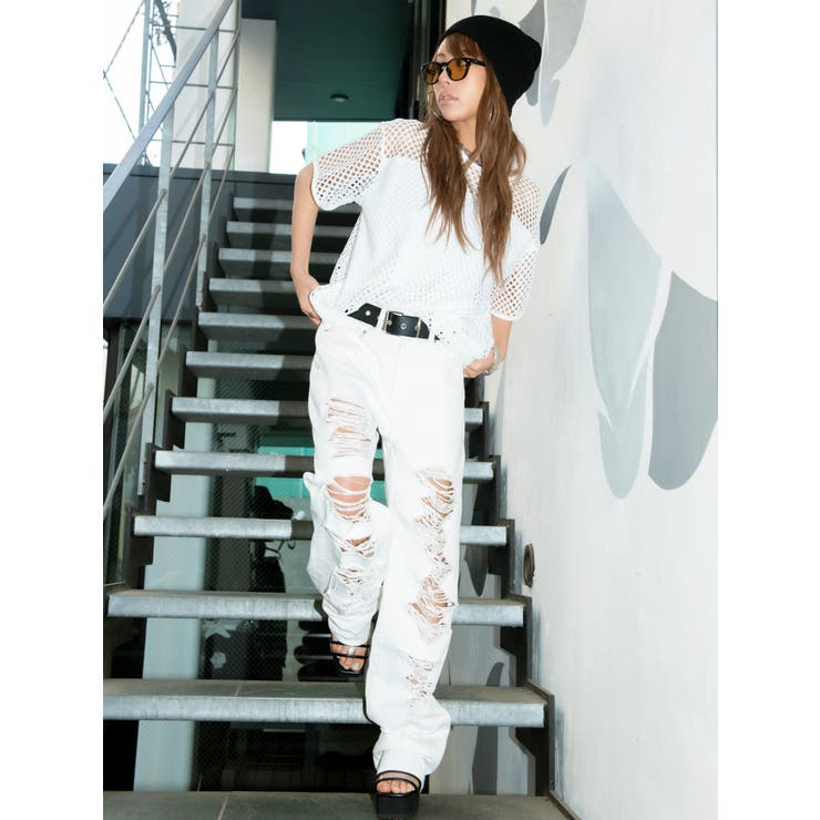 レイヤード半袖メッシュトップス | EGOIST | 詳細画像3 