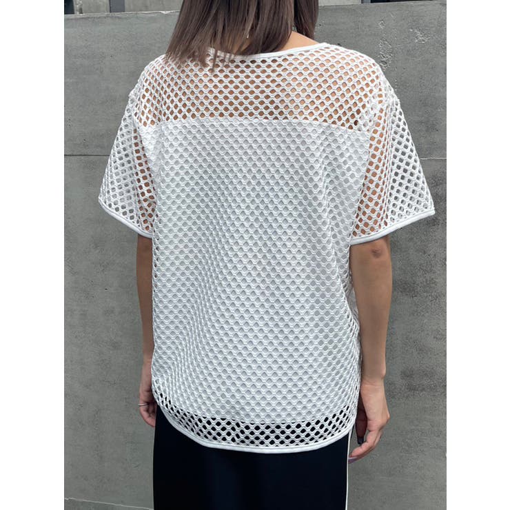 HERNO レイヤード半袖コットントップス 涼感]リネンタッチニットレイヤードライク半袖トップス（Tシャツ