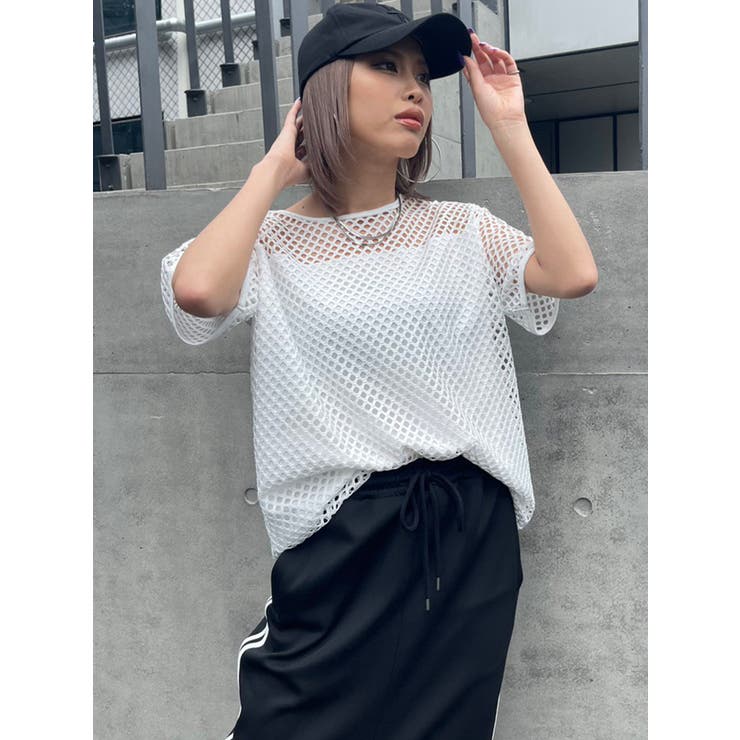 レイヤード半袖メッシュトップス | EGOIST | 詳細画像9 