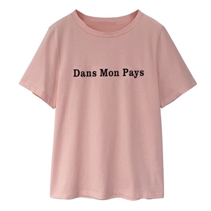 カジュアル丸首Tシャツ シンプル ロゴ | elamour | 詳細画像7 