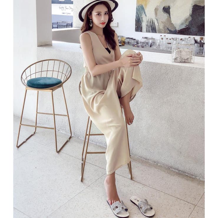 人気マキシワンピース オールインワン ワイドパンツ | elamour | 詳細画像10 