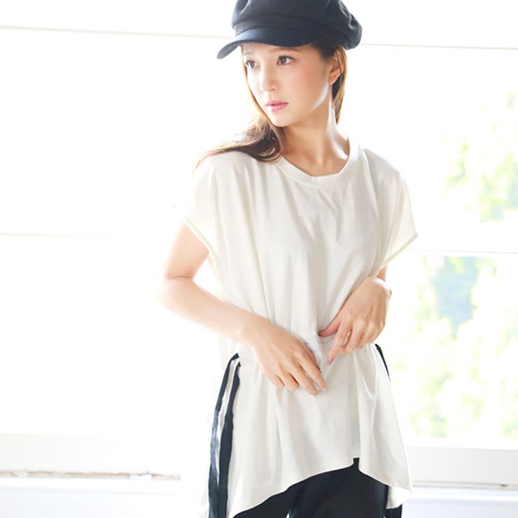 ウエストドロストトップスTシャツ レディース HoneyDrop | elamour | 詳細画像7 