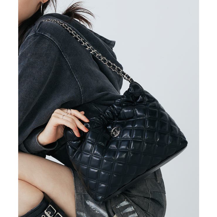 ブラック | GYDA(ジェイダ)チェーントートバッグ GY-B356 | ELGAES