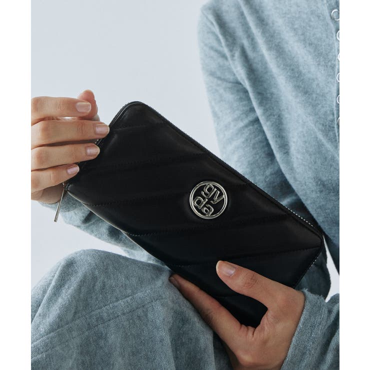 【美品】ジェイダ ＊GYDA＊長財布 ラウンドファスナー エンボス ブラック GYDA(ジェイダ)ラウンドファスナー長財布 GY-W301[品番