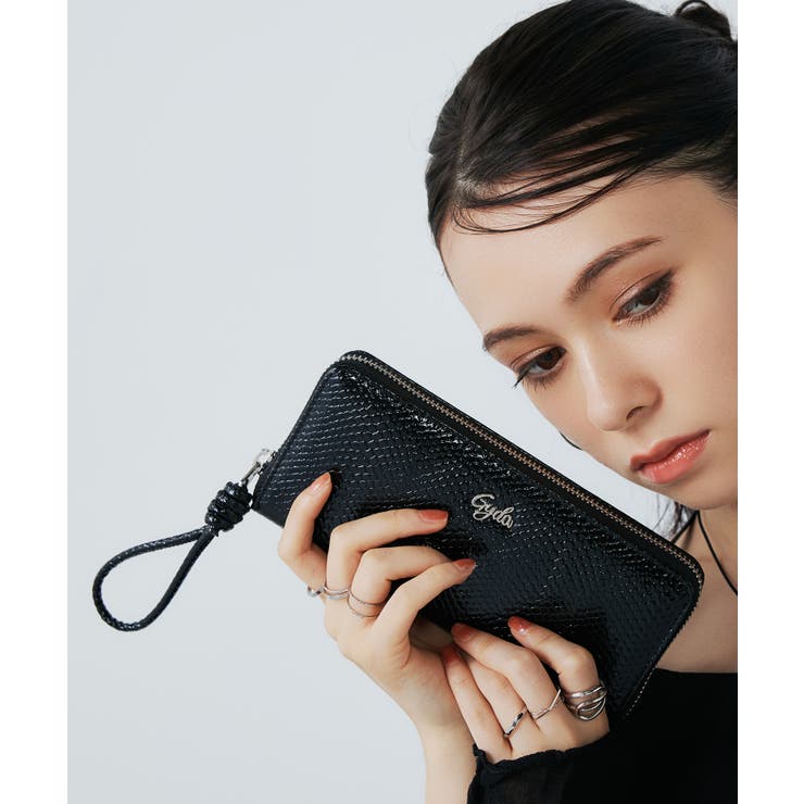 ブラック | GYDA(ジェイダ)ラウンドファスナー長財布 GY-W361 | ELGAES