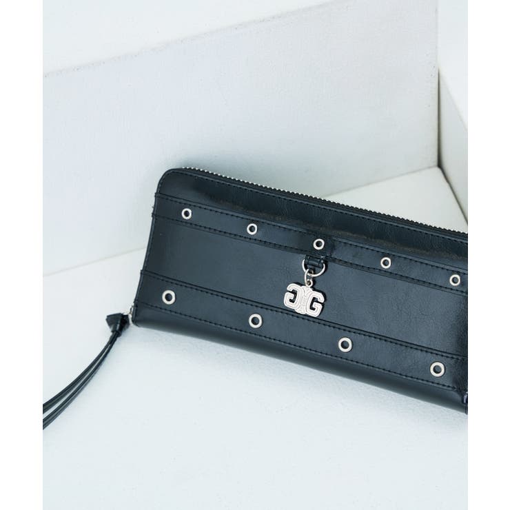 ブラック | GYDA(ジェイダ)ラウンドファスナー長財布 GY-W431 ダブルベルト | ELGAES