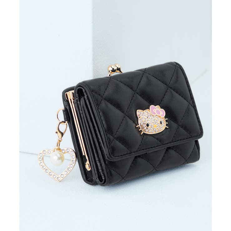 ブラック | HELLO KITTY(ハローキティ) 口金ミニ財布 | ELGAES