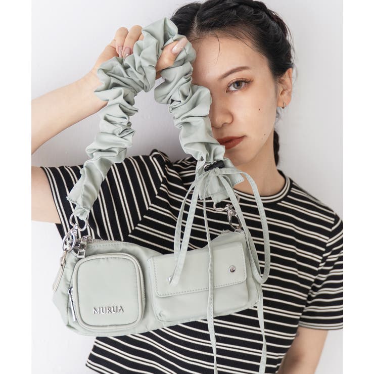 ライトカーキ | MURUA(ムルーア)2WAYフリルショルダーバッグ MR-B1281 | ELGAES