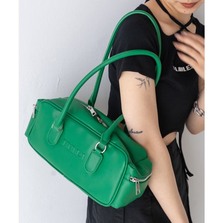 グリーン | MURUA(ムルーア)アウトポケットボストンバッグ MR-B1302 | ELGAES