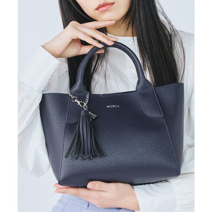 ネイビー | MURUA(ムルーア)2WAYハンドバッグ MR-B1325 | ELGAES