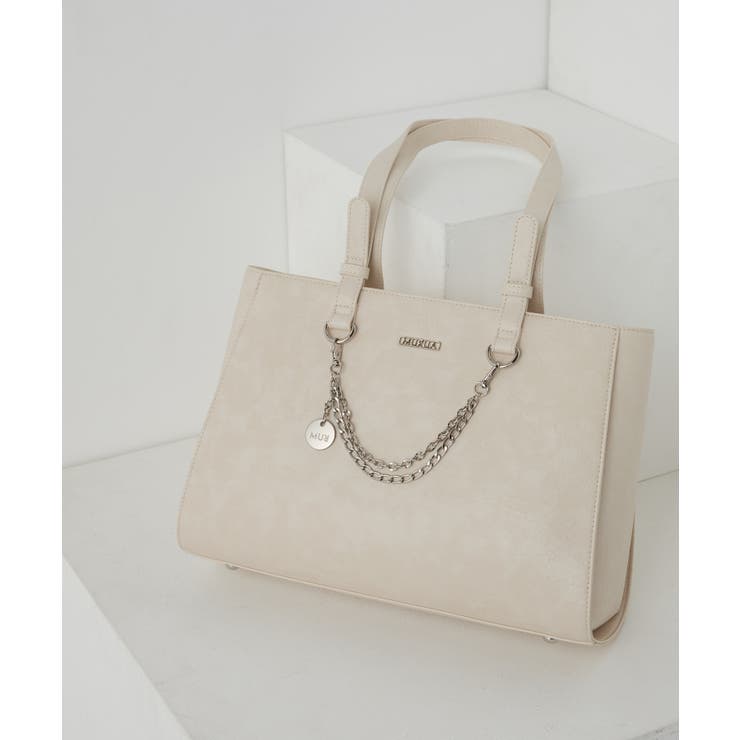 アイボリー | MURUA(ムルーア)トートバッグ A4対応 MR-B1366 | ELGAES