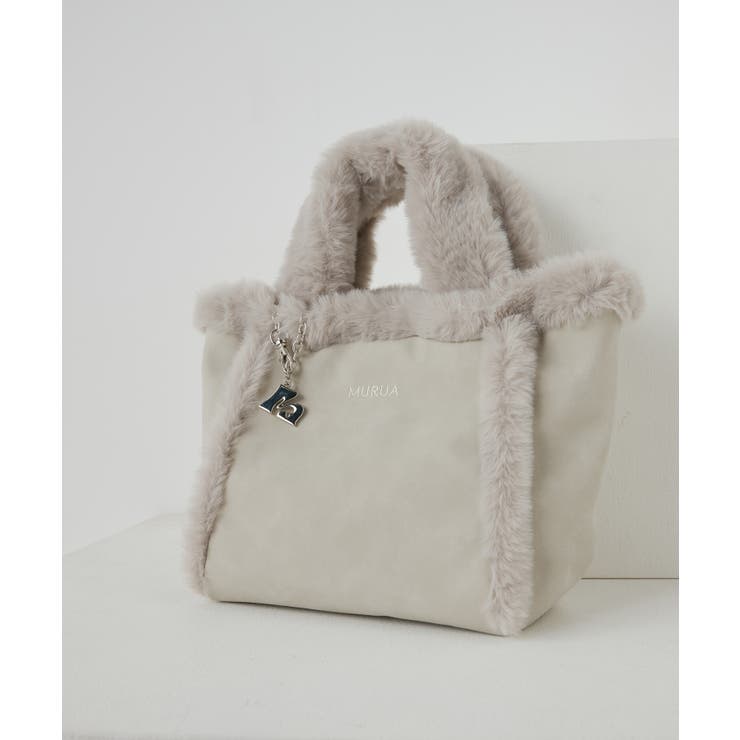 グレー | MURUA(ムルーア)異素材MIXミニトート MR-B1391 | ELGAES