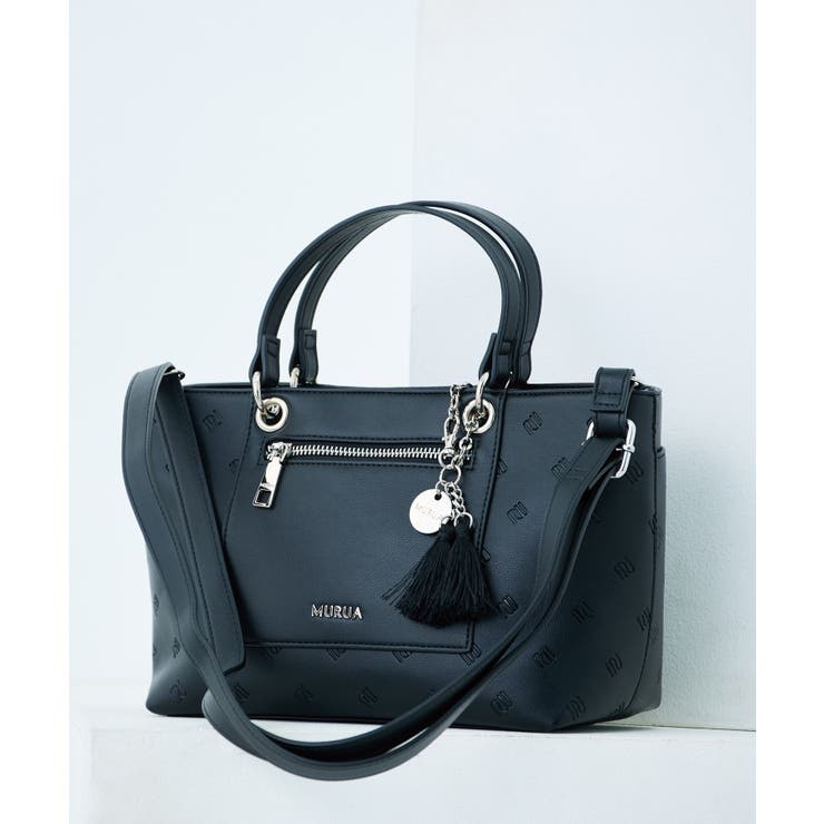 ブラック | MURUA(ムルーア)2WAYハンドバッグ MR-B1415 エンボスシリーズ | ELGAES