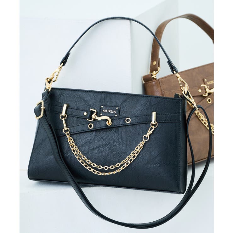 ブラック | MURUA(ムルーア)2WAYショルダーバッグ MR B1424 | ELGAES