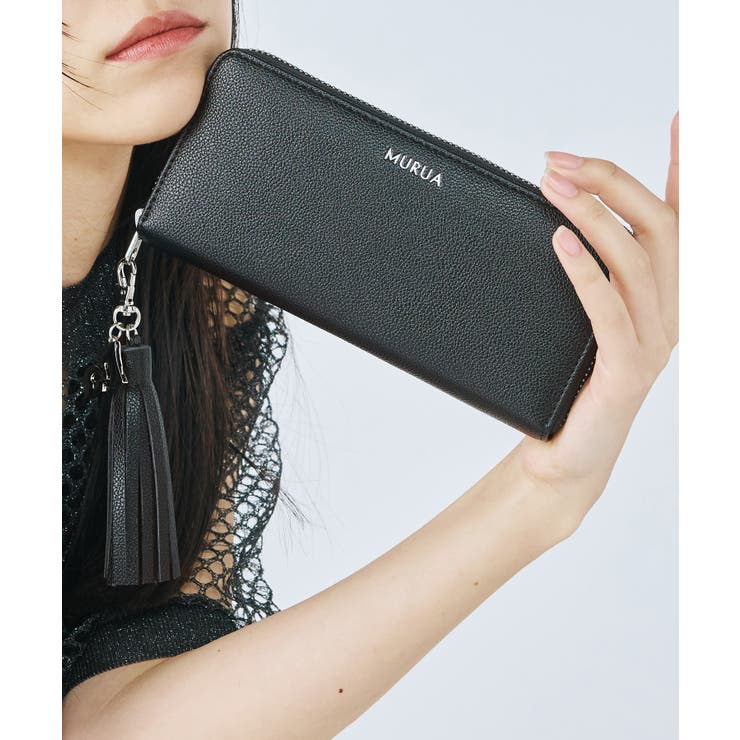 ブラック | MURUA(ムルーア)ラウンドファスナー長財布 MR-W1321 | ELGAES