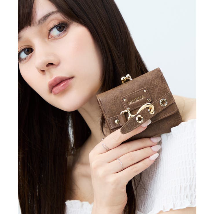 ブラウン | MURUA(ムルーア)口金ミニ財布 MR-W1422 ベルトシリーズ | ELGAES