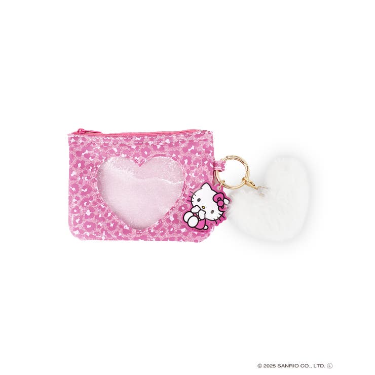 ヒョウ柄ピンク | ハローキティ ハート窓付きポーチ(ギャルシリーズ) | ELGAES