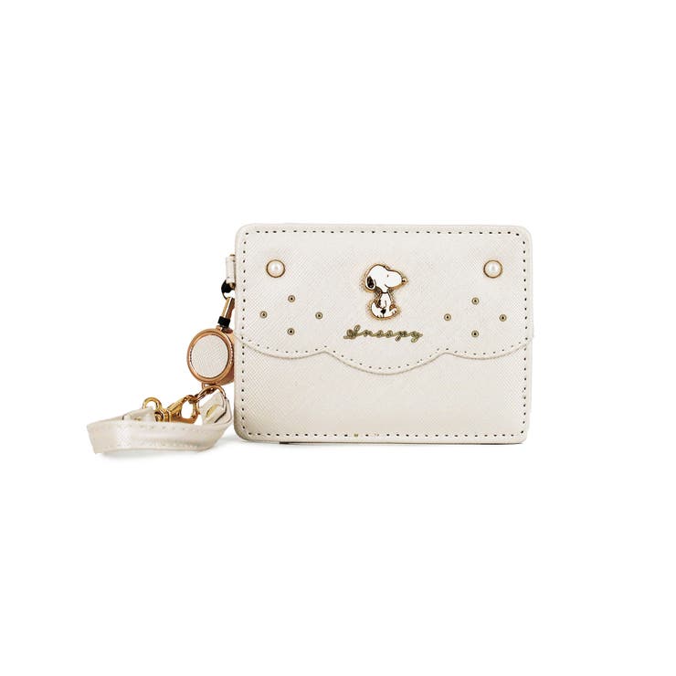 パールホワイト | スヌーピー パールシリーズ リール付パスケース | ELGAES