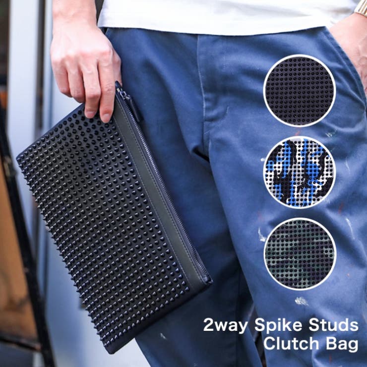 スタッズ バッグ クラッチバッグ[品番：EVEB0000104]｜ELLE