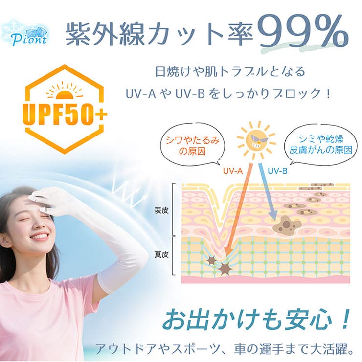 【UPF50+】 超ロング 接触冷感アームカバー | Emmmo | 詳細画像6 