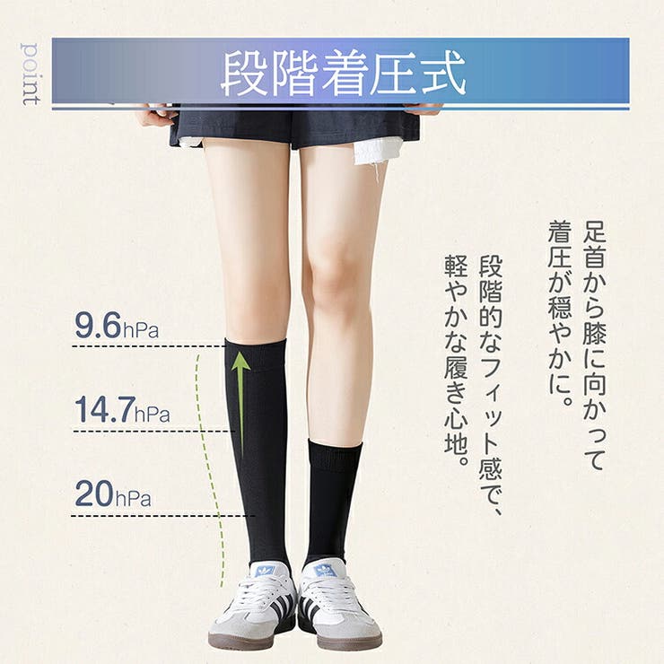 着圧ソックス ハイソックス クルーソックス | Emmmo | 詳細画像5 
