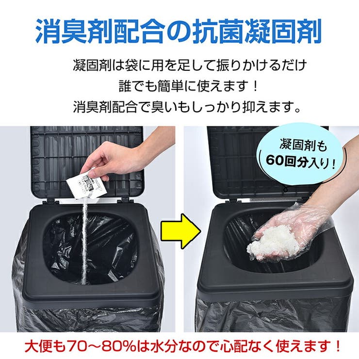 【防災士監修】簡易トイレ用凝固剤セット 抗菌 60回分 | Emmmo | 詳細画像9 