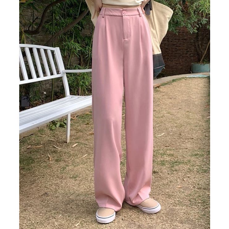 ピンク | スラックスハイウエストパンツ | ENAF