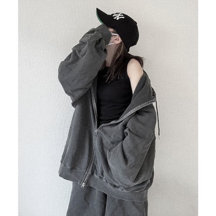 チャコール | Pigment Zip Parka | ENAF