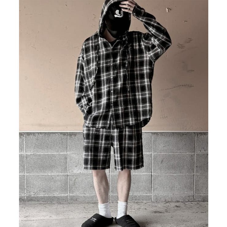 Loose Check Hoodie Shirt | ENAF | 詳細画像17 