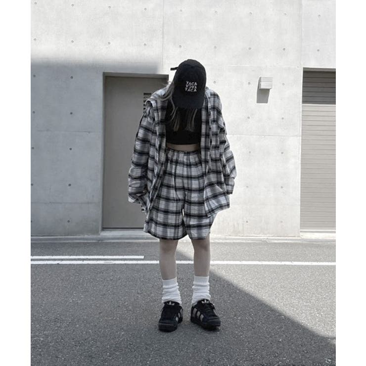 Loose Check Hoodie Shirt | ENAF | 詳細画像2 