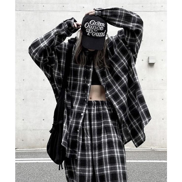 Loose Check Hoodie Shirt | ENAF | 詳細画像7 