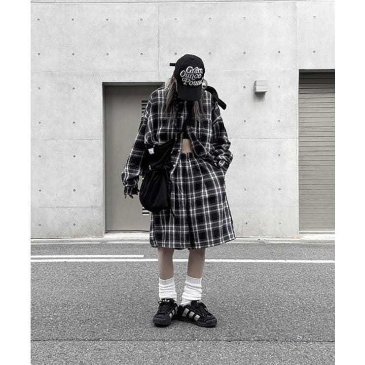 Loose Check Hoodie Shirt | ENAF | 詳細画像8 