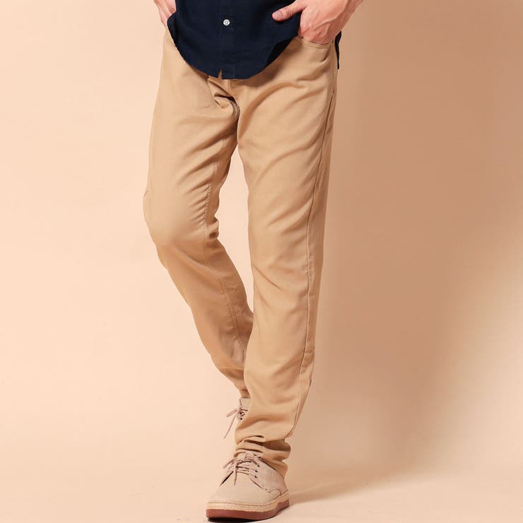 ベージュ | 裏起毛 バックシャーリング ストレッチパンツ | ENJOUEMEN