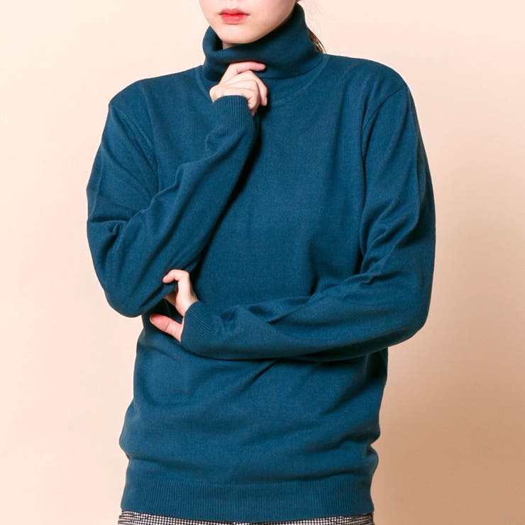 インクブルー | タートルネック ニット セーター | ENJOUEMEN